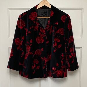 Talbots Velvet Floral Blazer
